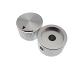 HQ 6mm Hole Dia Aluminum Solid Knob Cap for Flatted Rotary Potentiomete - Silver  