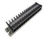 15 Position Screw Barrier Strip Terminal Block w/ Cover & Mounting Rail 10A  