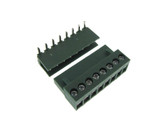 HQ 8POS 3.96mm Screw Terminal Block Plug w/ Header Free Hanging RA - Pack of 2  