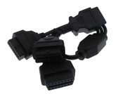 16-Pin OBD 2 OBDII Male to 3 Female Extension Cable - 50CM  