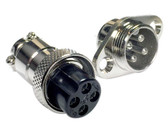 HQ 4 Contacts 4-Pin Aviation Plug Connector - M16 - Panel Mount Flange  