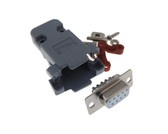 DB9 Female D-Sub connector w/ Two Piece Backshells Hoods - Color: Grey  