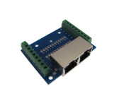 Dual RJ45 Ethernet Connector Breakout Board w/ LED Screw terminals NS  