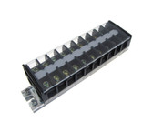 10 Position Screw Barrier Strip Terminal Block w/ Cover & Mounting Rail 20A  