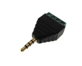 3.5mm Male Audio Phone Plug Connector w/ Screw Terminal 4 Contacts  