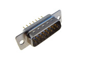 HQ DB15 Male D-Sub Connector Through Hole Board Lock Solder Gold Termination  