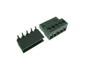 HQ 5POS 3.96mm Screw Terminal Block Plug w/ Header Free Hanging RA - Pack of 5  