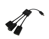 Micro USB male to 3 USA type A female Power Cable  