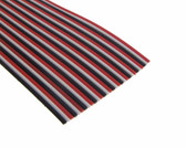 3Ft Multi-Color Flat Ribbon Zippable Cables 30 Conductors Red/White/Black  