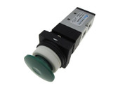 Mushroom Pushbutton Switch Pneumatic Mechanical Valve - 3/2 Way - Green  