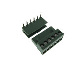 HQ 6POS 3.96mm Screw Terminal Block Plug w/ Header Free Hanging RA - Pack of 2  