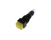 HQ 8mm Square Pushbutton Switch w/ LED Panel Mount Solder Lug Momentary - Yellow  