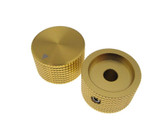 HQ 6mm Hole Dia Aluminum Solid Knob Cap for Flatted Rotary Potentiomete -  Golden  