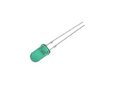 GQ 5mm Round Top Diffused LED Through Hole - Green - Pack of 50  
