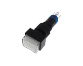 HQ 8mm Rectangle Pushbutton Switch w/ LED Panel Mount Solder Lug - Lat - White 