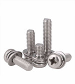 M3 8mm Stainless Steel Pan Head Screw Bolt w/ Washer Nut - Phillips- Pack of 20  