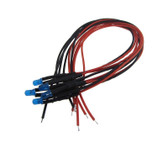 3mm LED Signal Indicator w/ Cable 6-12VDC Built-in Resistor - Blue - Pack of 5 BR/