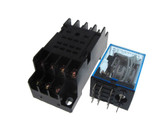 220VAC Coil HH54P Power Relay w/ socket LED indicator Din Rail Mounting  