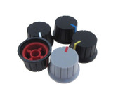 Knob Cap for 6mm Knurled Shaft Potentiometers Pot H15*W24mm - Pack of 5 Color  