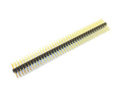 2x40 Pin 80P 2.54mm Straight Male Header Body Centered 15mm - Black- Pack of 5  