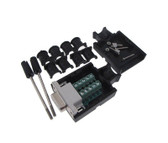 DB9 Female Breakout Board D-Sub connector w/ Two Piece Backshells Hoods  