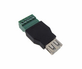 USB 2.0 Type A Female Plug Connector w/ Screw Terminal USB-A  