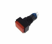HQ D12mm Rectangle Pushbutton Switch w/ LED Panel Mount Solder Lug - Mom - Red  