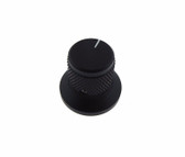 HQ 6mm Hole Dia Aluminum Solid Knob Cap for Flatted Rotary Pot 25*22 - Black  