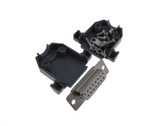 DB15 Female D-Sub connector w/ Two Piece Backshells Hoods  