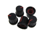 Knob Cap for 6mm Knurled Shaft Potentiometers Pot - Red - Pack of 5 <BR/> 