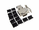 DB9 Male D-Sub connector w/ Two Piece Metal Backshells Hoods Wire Sleeve  