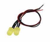 5mm LED Signal Indicator w/ Cable 6-12VDC Built-in Resistor - Yellow - Pack of 2  
