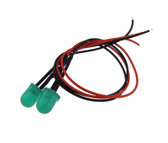 5mm LED Signal Indicator w/ Cable 6-12VDC Built-in Resistor - Green - Pack of 2  