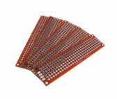 2x8CM Double Side Prototype Board Perforated Through Hole 0.1" Red - Pack of 5 