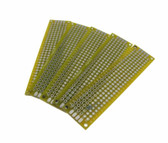 2x8CM Double Side Prototype Board Perforated Through Hole 0.1" Yellow- Pack of 5 
