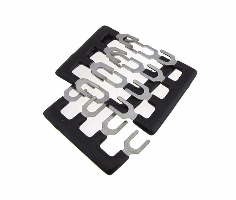 4 POS Shorting Bar Stripe For 25A Screw Barrier Terminal Block Pack of 5 BLK