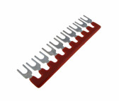 10 POS Shorting Bar Stripe For 15A Screw Barrier Terminal Block w/ Rail - Red 