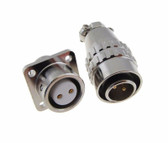 HQ 2 Contacts 2-Pin Aviation Plug Connector - XS12MF - Panel Mount Male Pin 