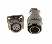 HQ 6 Contacts 6-Pin Aviation Plug Connector - XS12MF - Panel Mount Male Pin 