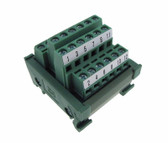 12 In 12 Out Signal Power Breakout Board Screw Terminal Din Rail Mount 42mm(W) 
