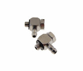 Brass Tube Fitting Straight 4mm ID to M3 Thread Right Angle - Pack of 2 