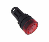 24V LED Signal and Buzzer Indicator M22 Panel Mount AC/DC - Red 