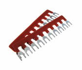 10 POS Shorting Bar Stripe For 15A Screw Barrier Terminal Block - Red Pack of 2 