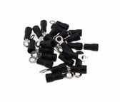 RV1.25-3.2 Insulated Terminal Ring Connectors Crimp 22-16AWG - Black Pack of 100 