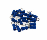 RV1.25-4 Insulated Terminal Ring Connectors Crimp 22-16AWG - Blue - Pack of 100 