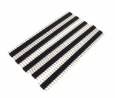 1x40 Pin 40P 2.54mm Straight Male Header Dual Body - Black- Pack of 5 
