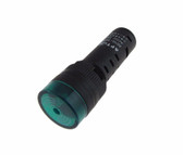 24V LED Signal and Buzzer Indicator M16 Panel Mount AC/DC - Green 