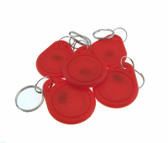 #3 13.56MHz RFID IC Contactless Keyfob Token MF1 compatible - Red - Pack of 5 