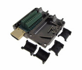 HDMI Male Breakout Board D-Sub connector w/ Two Piece Metal Backshells Hoods 