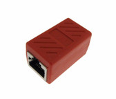 RJ45 Female to Female Adapter Inline Coupler Adapter Pin to Pin - Red 